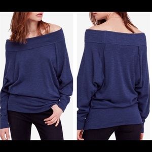 Free People Palisades Top Navy size Medium NWT